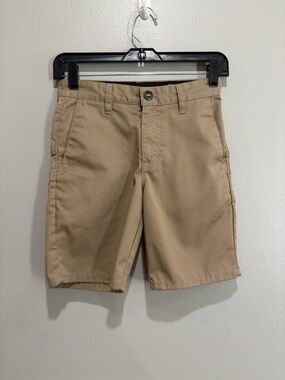 Volcom Kids Flat Front Tan Chino Shorts